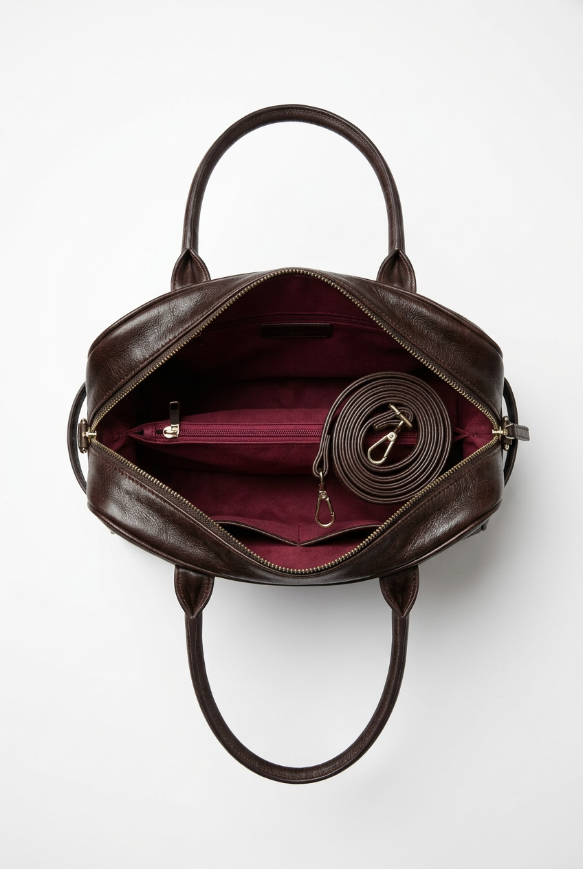 Manoa Bags – Borsa Donna in Ecopelle Marrone Scuro con Tracolla