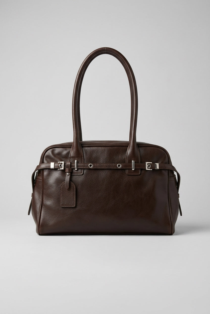 Manoa Bags – Borsa Donna in Ecopelle Marrone Scuro con Tracolla