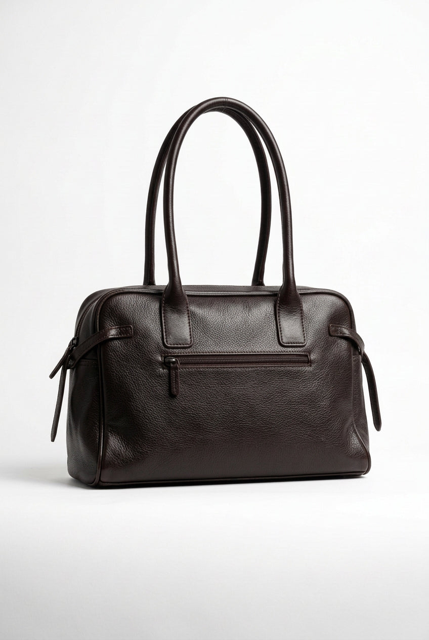 Manoa Bags – Borsa Donna in Ecopelle Marrone Scuro con Tracolla