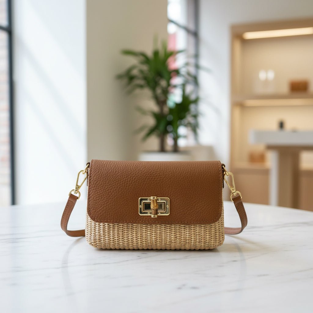 Manoa Bags – Borsa Estiva in Pelle Cuoio e Iuta – Donna - Manoa Bags & Co