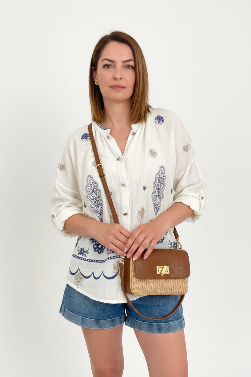 Manoa Bags – Borsa Estiva in Pelle Cuoio e Iuta – Donna - Manoa Bags & Co