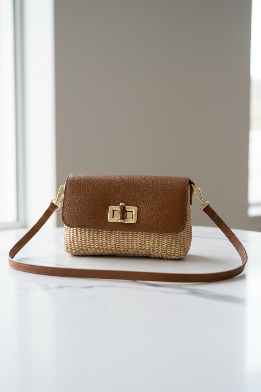 Manoa Bags – Borsa Estiva in Pelle Cuoio e Iuta – Donna - Manoa Bags & Co
