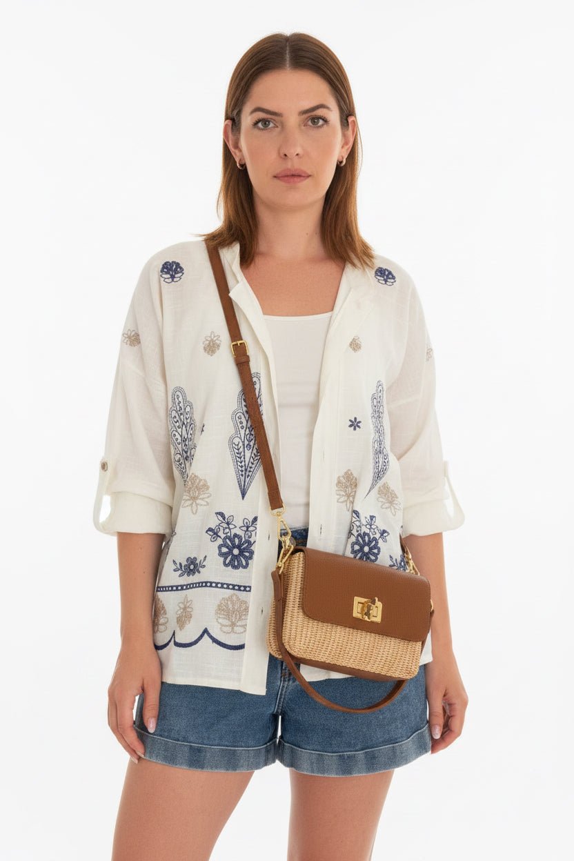 Manoa Bags – Borsa Estiva in Pelle Cuoio e Iuta – Donna - Manoa Bags & Co
