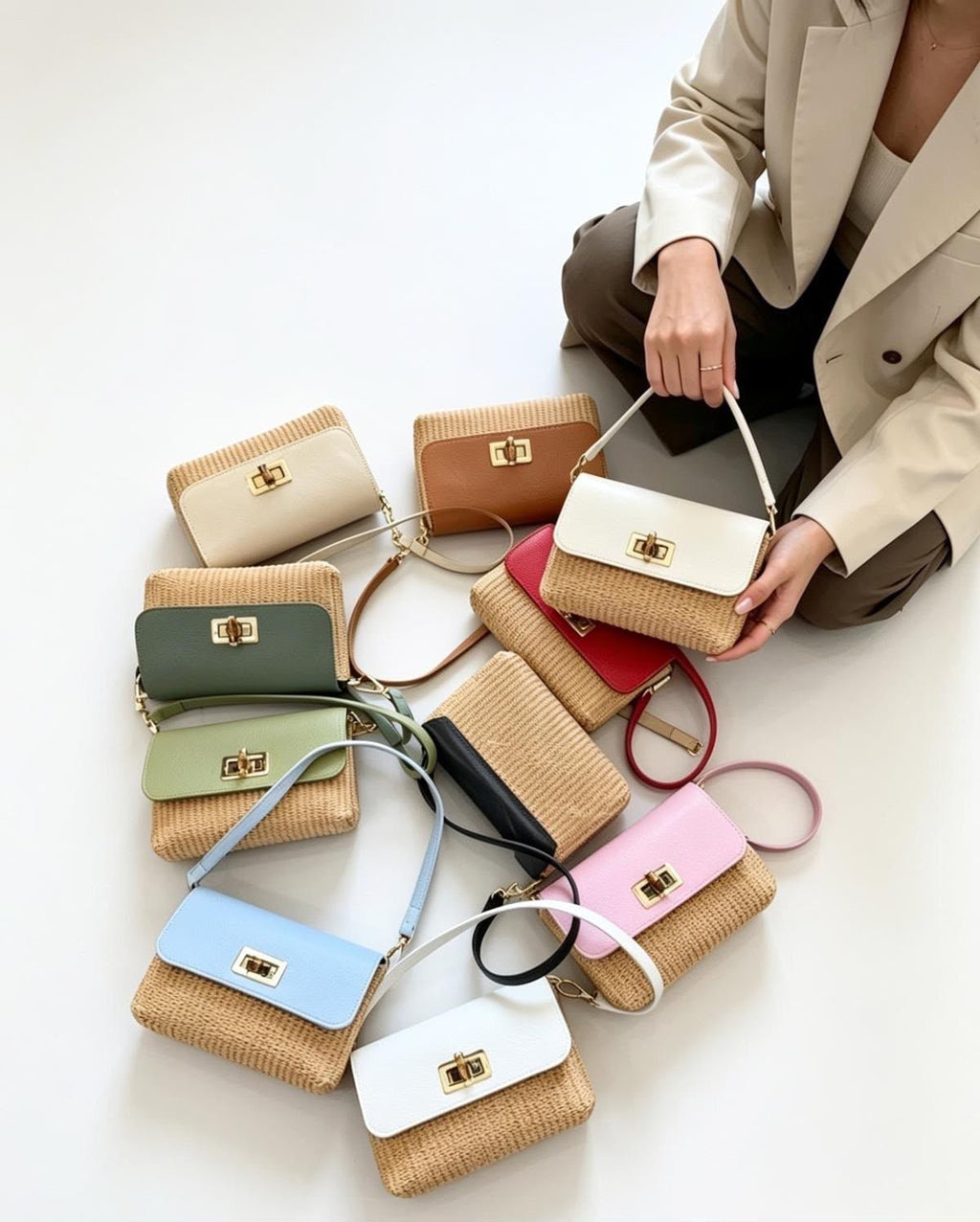Manoa Bags – Borsa Estiva in Pelle Cuoio e Iuta – Donna - Manoa Bags & Co
