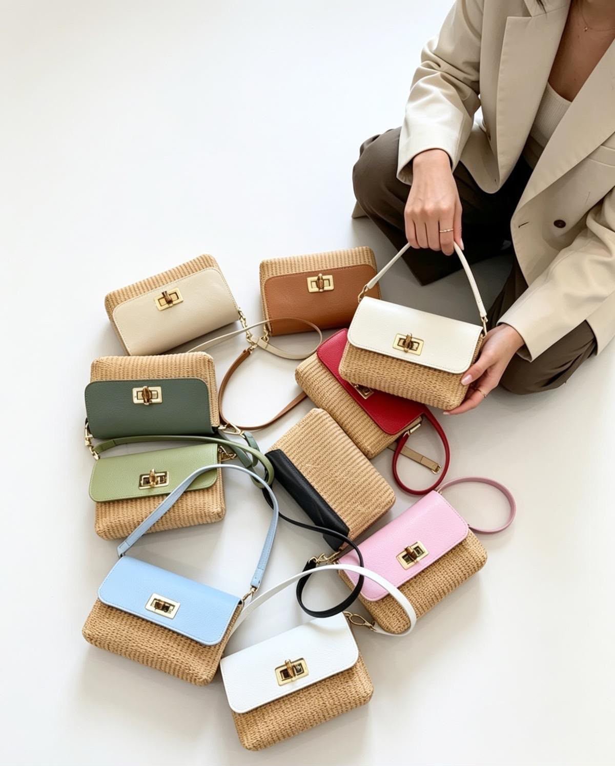 Manoa Bags – Borsa Estiva in Pelle Cuoio e Iuta – Donna - Manoa Bags & Co