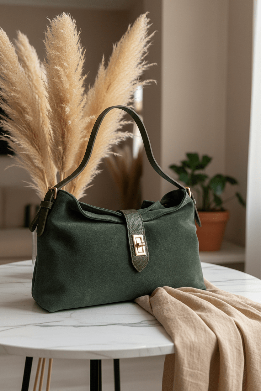Manoa Bags – Borsa in Camoscio – Verde Militare - Manoa Bags & Co