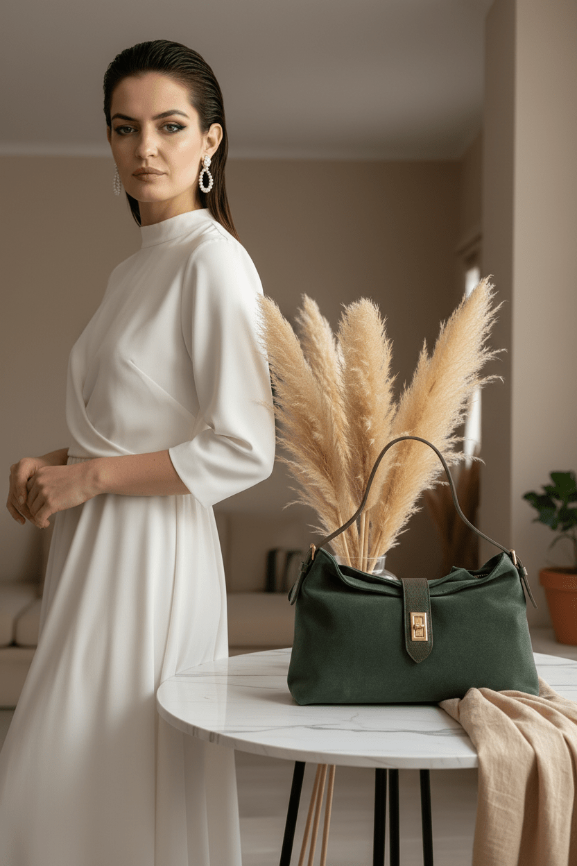 Manoa Bags – Borsa in Camoscio – Verde Militare - Manoa Bags & Co