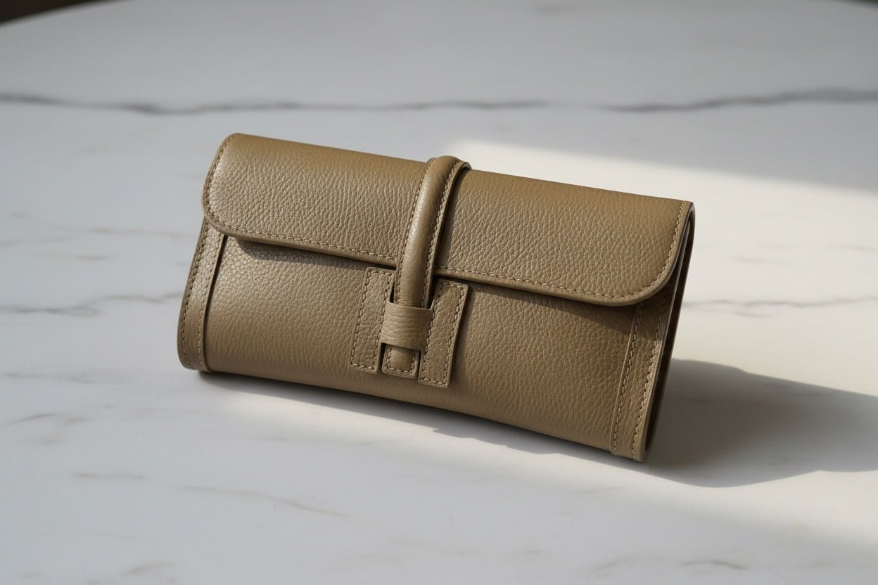 Manoa Bags – Pochette Clutch in Pelle – Tortora e Nera - Manoa Bags & Co