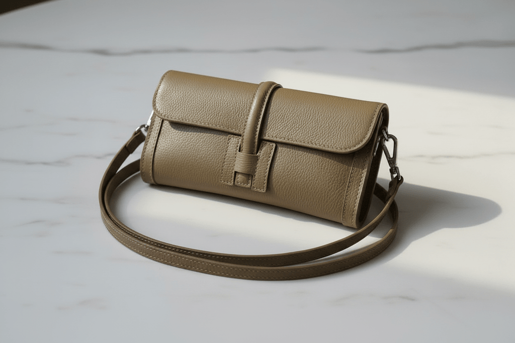 Manoa Bags – Pochette Clutch in Pelle – Tortora e Nera - Manoa Bags & Co