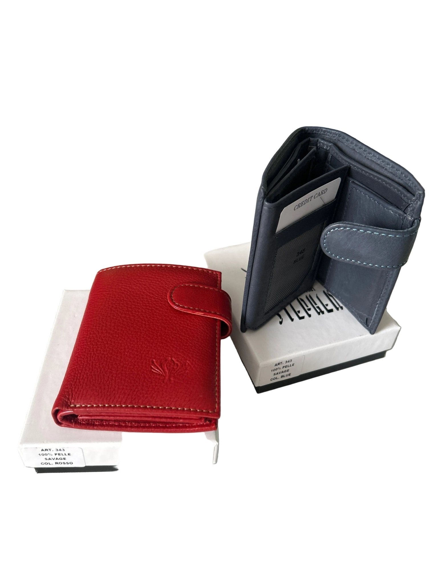 Manoa Bags – Portafoglio in Pelle – Rosso e Blu – Uomo - Manoa Bags & Co