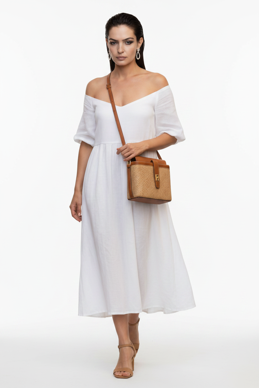 Modella corpo intero con bauletto