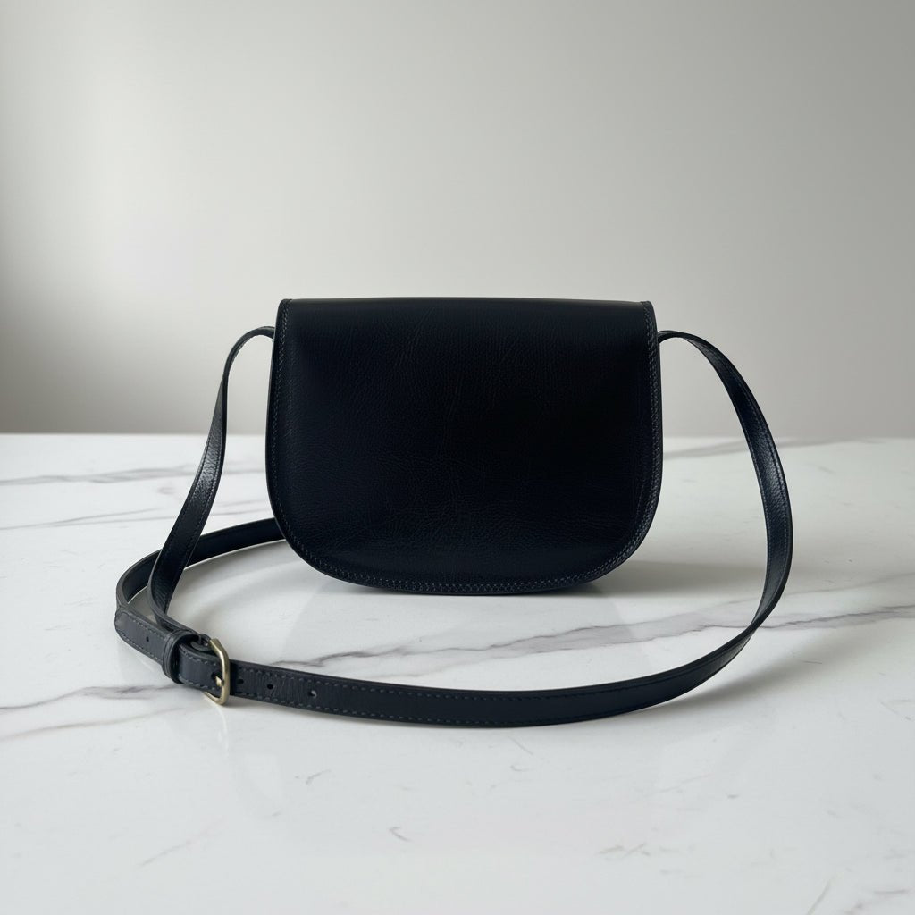 Paola – Borsetta a Tracolla in Pelle Blu Notte - Manoa Bags & Co